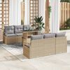 vidaXL Tuin Sofa Set met opslag 7 pcs Beige en Licht Grijs poly rattan