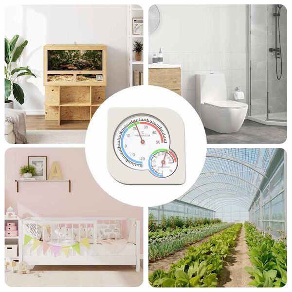 vidaXL Thermo Hygrometer Wit 7,5 x 7,5 x 1,2 cm ABS