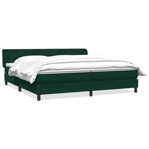 vidaXL Boxspringbed met matrassen 180x220 cm fluweel donkergroen