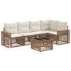 vidaXL Tuinbankenset 6 pcs Beige en Cr&egrave;me Wit poly rattan