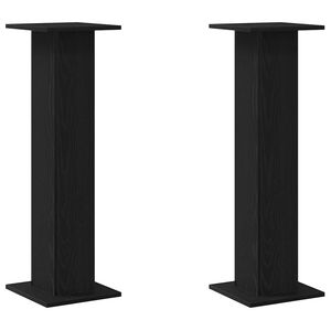 vidaXL Plantenstandaard 2 st Zwart Eiken 30 x 30 x 95 cm Bewerkt hout