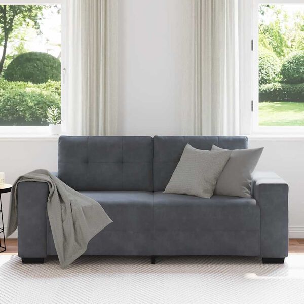 vidaXL Loveseat bank 180x77x82 cm fluweel donkergrijs