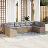 vidaXL Tuin Sofa Set Beige poly rattan