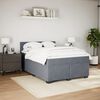 vidaXL Boxspring met matras fluweel donkergrijs 140x200 cm