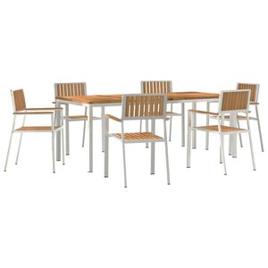 vidaXL Buiten eettafelset 7 st 200 x 90 x 75 cm