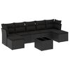vidaXL 8-delige Loungeset met kussens poly rattan zwart