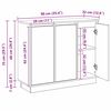 vidaXL LED Sideboard Oudhout 90 x 32 x 75 cm Bewerkt hout