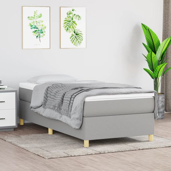 vidaXL Boxspring bed 90x190 cm stof lichtgrijs