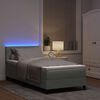 vidaXL LED Box Spring Bed met matras Lichtgrijs 90 x 200 cm Fluweel