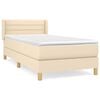 vidaXL Boxspring met matras stof cr&egrave;mekleurig 100x200 cm