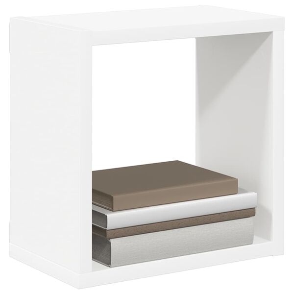 vidaXL Wandschappen kubus 6 st 26x15x26 cm wit en sonoma eikenkleurig