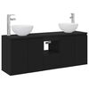 vidaXL Badkamerkastenset 3 st Zwart 49,5 x 41 x 64,5 cm Bewerkt hout