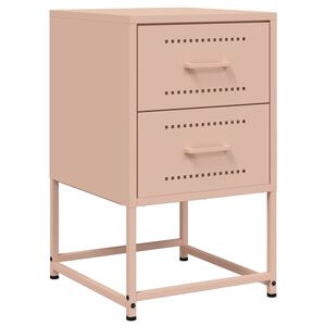 vidaXL Nachtkastje 36x39x60,5 cm staal roze
