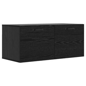 vidaXL Wandkast Muurmontage Zwart eiken 80 x 36,5 x 35 cm Bewerkt hout