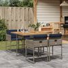 vidaXL 5-delige Tuinset met kussens poly rattan grijs