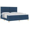 vidaXL Boxspringbed met matras met hoofdeinde Blauw 200 x 200 cm Stof