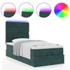 vidaXL Ottoman bed met matrassen en LED's 90x190cm fluweel donkergroen