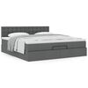 vidaXL Ottoman bed met matras 160x200cm stof donkergrijs