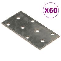 vidaXL Platen geperforeerd 60 st 2 mm 80x40 mm gegalvaniseerd staal