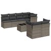 vidaXL 8-delige Loungeset met kussens poly rattan grijs