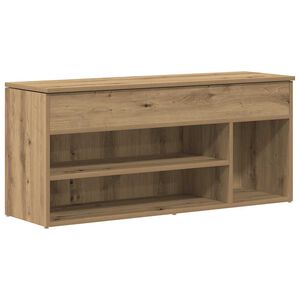 vidaXL Schoenenbank 102x30,5x45 cm bewerkt hout artisanaal eikenkleur