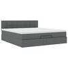 vidaXL Ottoman bed met matras 160x200cm stof donkergrijs