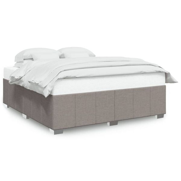 vidaXL Bedframe zonder matras stof taupe 180x200 cm