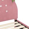 vidaXL Bedframe voor kinderen met hoofdbord Roze 90 x 200 cm Fluweel