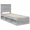 vidaXL Bedframe Grijs Sonoma 75 x 190 cm Massief grenenhout