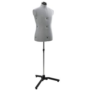 vidaXL Verstelbare Kleedvorm Man Grijs 37,5-45,5 inch Stof