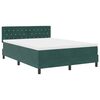 vidaXL LED Box Spring Bed Donkergroen 140 x 200 cm Fluweel