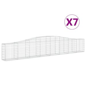 vidaXL Schanskorven 7 st gewelfd 400x30x60/80 cm ijzer