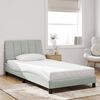 vidaXL Bedframe zonder matras "Hanko" 100x200 cm fluweel lichtgrijs