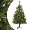 vidaXL Kunstkerstboom met scharnieren en dennenappels 120 cm