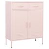 vidaXL Opbergkast 80x35x101,5 cm staal roze