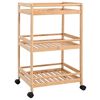 vidaXL Keukentrolley met Wielen Naturel 46 x 38 x 76 cm Bamboe