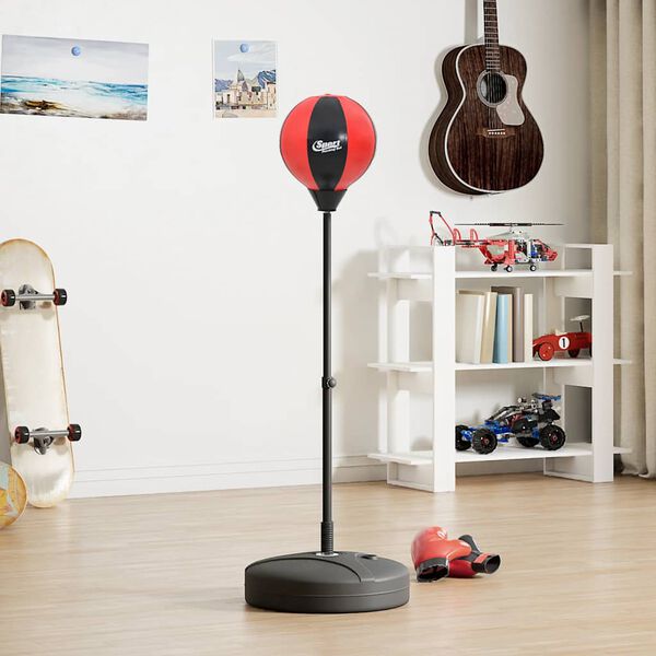 vidaXL Boksballenset met handschoenen en pomp verstelbaar 81-122 cm