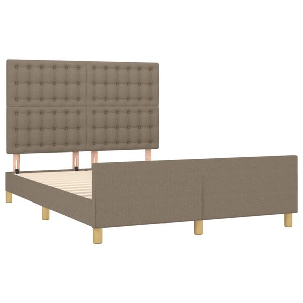 vidaXL Bedframe zonder matras stof taupe 140x190 cm