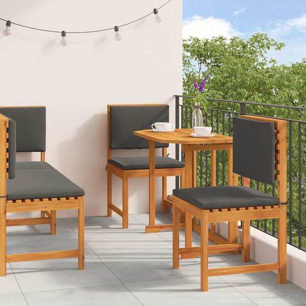 vidaXL Tuin Bistro Set 4 pcs Bruin Massief Acaciahout