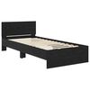 vidaXL Bedframe met hoofdeinde Zwart Eiken 90 x 190 cm Bewerkt hout