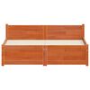 vidaXL Bedframe Wasbruin 205.5 x 95.5 x 51 cm Massief grenenhout