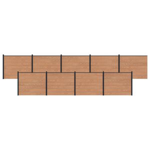 vidaXL Hekpaneel 9 pcs WPC en Aluminium Bruin