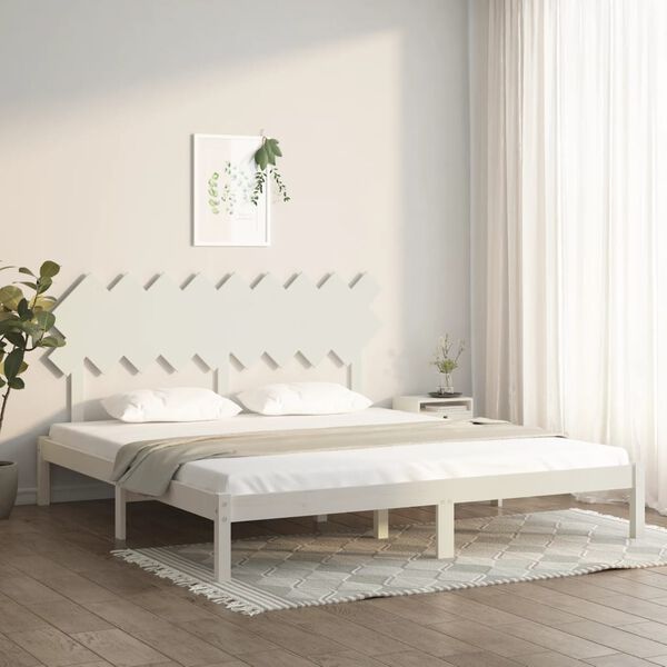 vidaXL Bedframe massief hout wit 180x200 cm