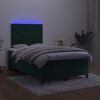 vidaXL Boxspring met matras en LED fluweel donkergroen 120x190 cm