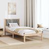 vidaXL Bedframe Lichtgrijs 75 x 190 cm Massief grenenhout