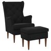 vidaXL Fauteuil met Voetenbank 2 st Zwart Fluweel