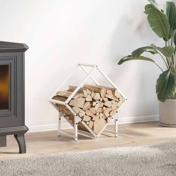 vidaXL Brandhoutrek 50x25x50 cm koudgewalst staal wit