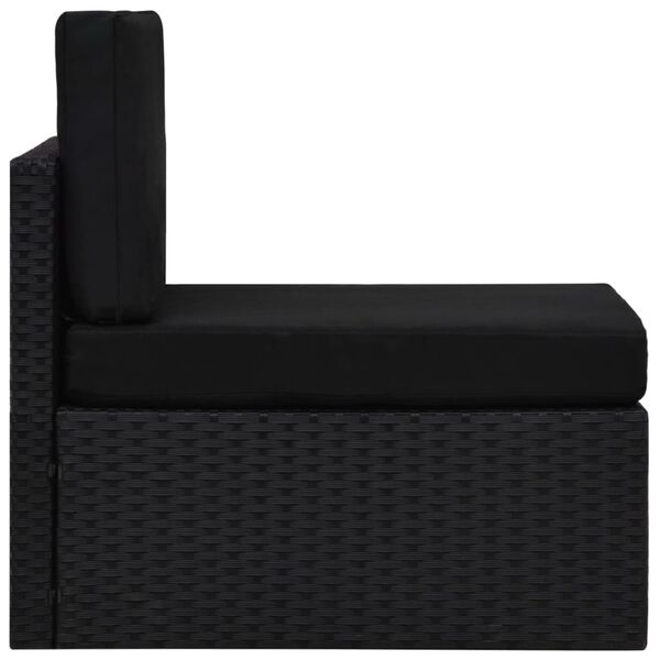 vidaXL Middenbank sectioneel poly rattan zwart