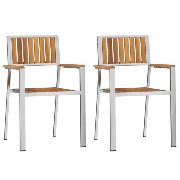 vidaXL Tuinstoel 2 pcs Bruin 56 x 54,5 x 87 cm Massief Acaciahout