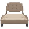 vidaXL Bedframe zonder matras "Zadar" kunstleer cappuccinokleurig 90x200 cm